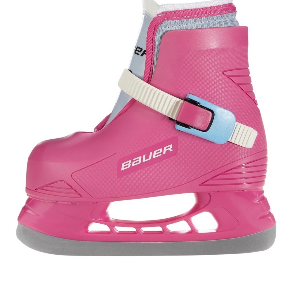 Bauer Girls Pink and Blue Ice Skates Size Y10/11